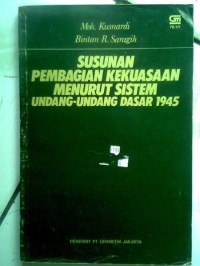Image of Susunan Pembagian Kekuasaan Menurut Sistem Undang-undang Dasar 1945