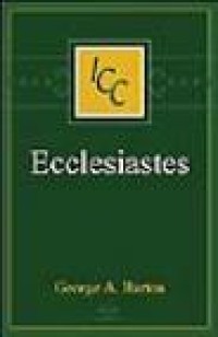 Image of A Critical and Exegetical Commentary on The Book of Ecclesiastes