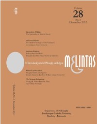 Image of Melintas : An International Journal of Philosophy and Religion Volume 28 Nomor 3 Desember 2012